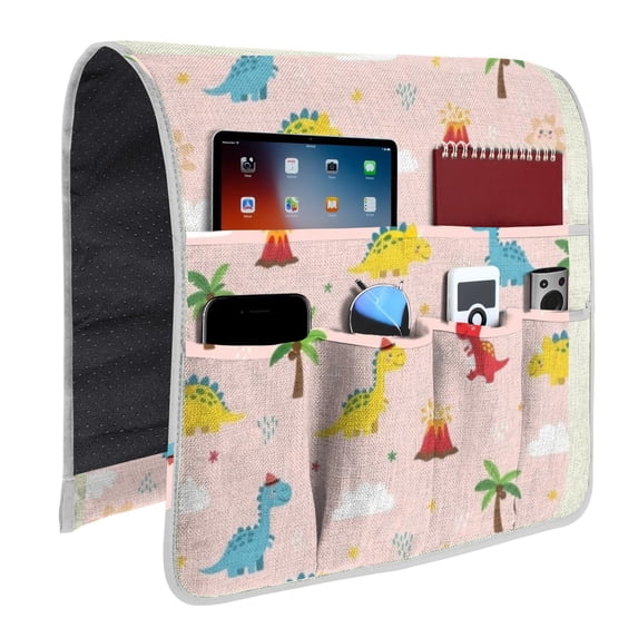 Dinosaur and Cloud Pink Pattern Armrest Organizer, Couch Pocket ...