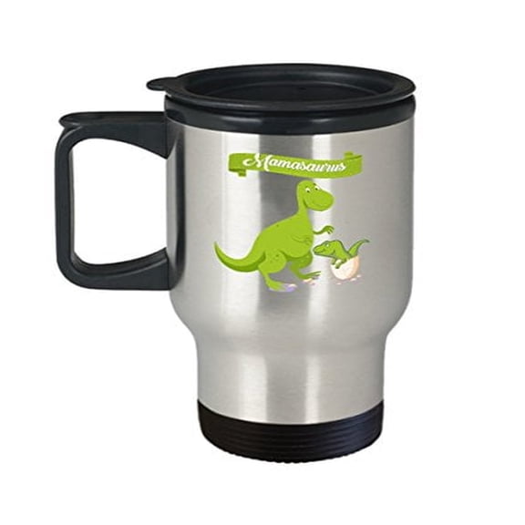 Dinosaur Coffee Cup - Mamasaurus - Cool Gifts For Mom -14 Oz Stainless Steel Travel Mug