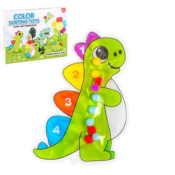 Dinosaur Color Sorting Sensory Toys, Montessori Toys for Who Fine Motor Skill Game Learning Activities Quiet Calm Down Fidgets for Classroom Valentine Stocking Stuffers