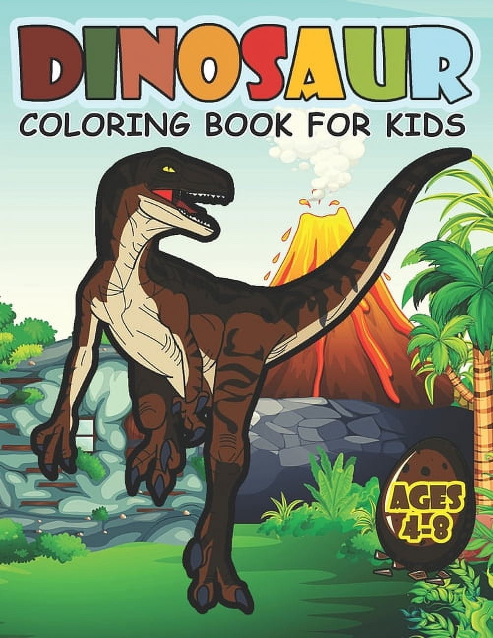 Dinosaur coloring book for kids: Perfect Dinosaurs coloring books for kids  ages 4-8 years - Improve creative idea and Relaxing (Book4) (Large Print /  Paperback)