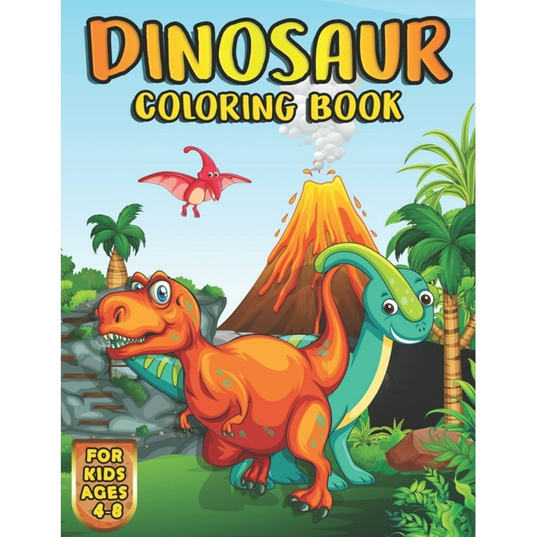 Awesome Dinosaurs Coloring Book Printable Pages Ages 4-8