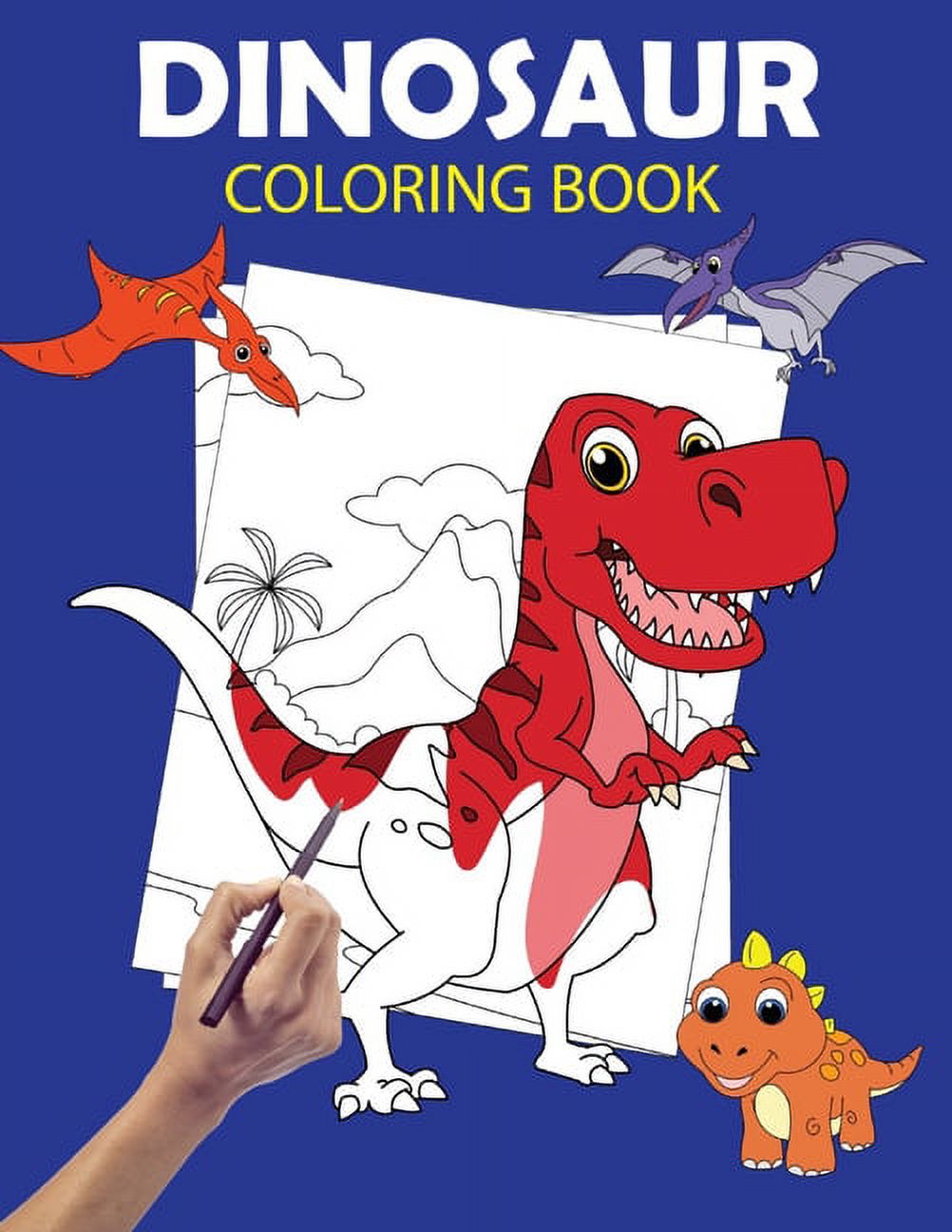 Dinosaur Coloring Book: Large Dinosaur Coloring Books for Kids Ages 4-8 - Dino Colouring Book for Children with 60 Pages to Color - Great Gift for Dinosaurs Lovers Boys and Girls [Book]