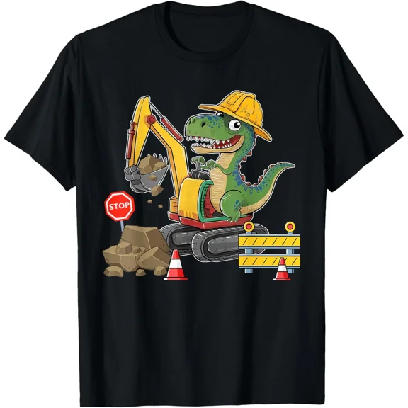 Dinosaur Construction Worker The Excavator Truck Nice Design New Unisex T-Shirt