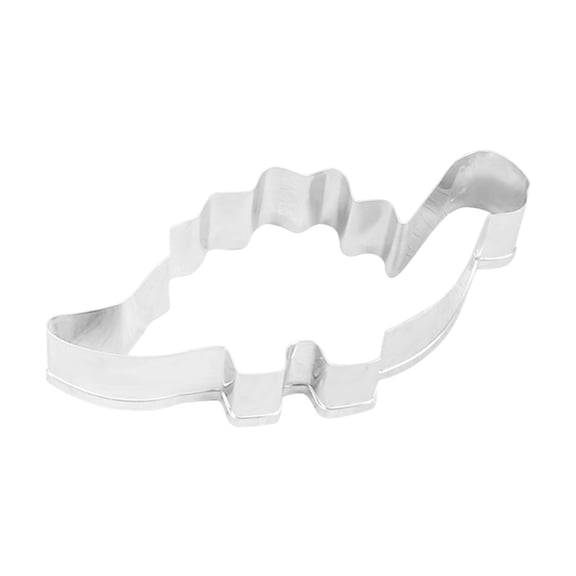 Dinosaur Cookie Cutter Set Stainless Steel 4pc Cartoon Baking Mold Kids DIY Fondant Sandwich Cutter 3.1in Silver
