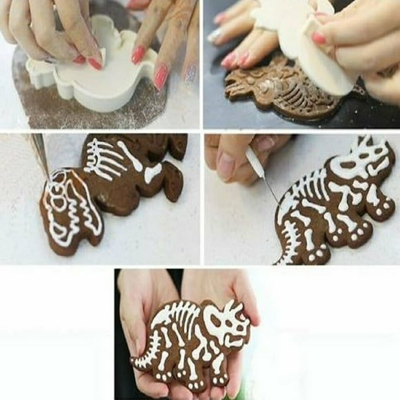 Dinosaur Cookie Cutter Stampers Cake Biscuit Chocolate Cake Baking Mold Set of 3