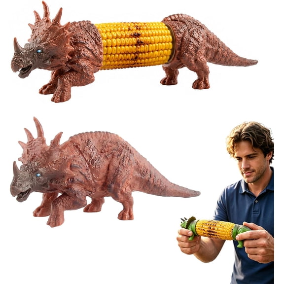 Dinosaur Corn Cob Holder, Funny Ankylosaurus Dinosaur Corn Skewer Stand, Food-Safe Plastic Corn Holder, Novelty Gift for Dinosaur Fans Kids Daily & BBQ Use
