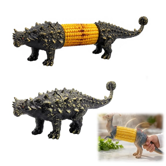 Dinosaur Corn Cob Holders, Funny Novelty Corn Picks with Stainless Steel Prongs, BBQ Party Dining Table Accessories  Adults(Mei-long)