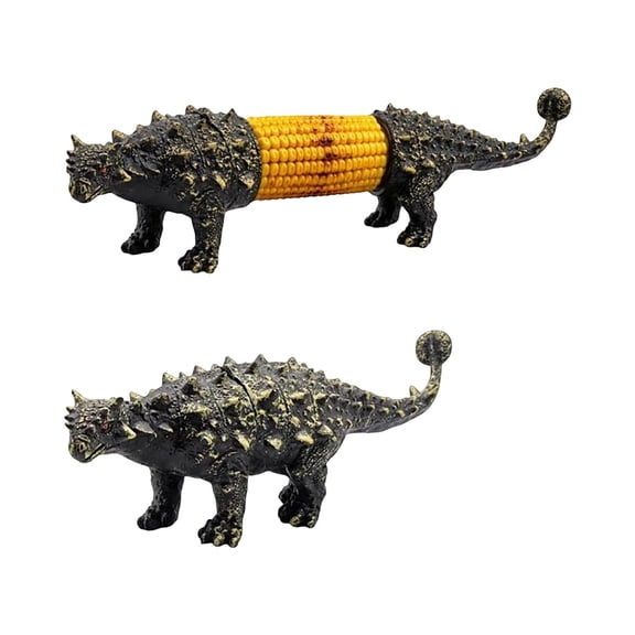 Dinosaur Corn Cob Holders, Prongs Funny Novelty Corn with Stainless Steel on the Cob Picks for BBQ Party Dining Table Accessories Summer Outdoor Camping Black