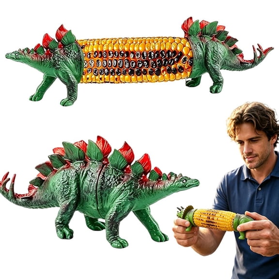 Dinosaur Corn Cob Holders, Prongs Funny Novelty Corn with Stainless Steel on the Cob Picks for BBQ Party Dining Table Accessories (Para)