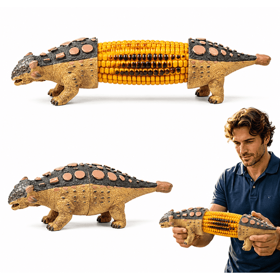 Dinosaur Corn Cob Holders, Prongs Funny Novelty Corn with Stainless Steel on the Cob Picks for BBQ Party Dining Table Accessories (T-Rex)