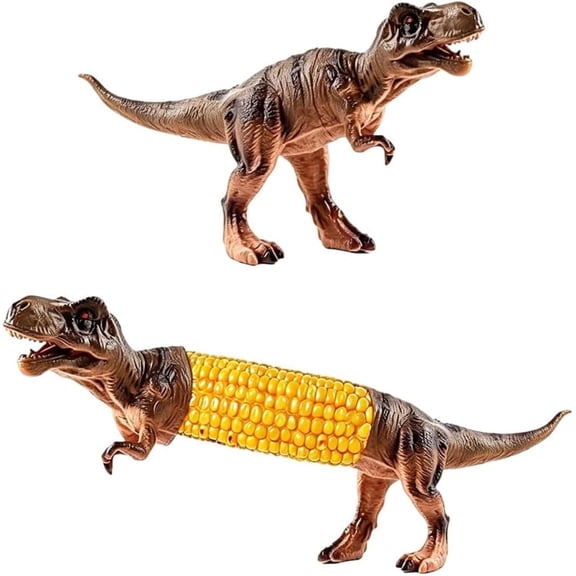 Dinosaur Corn Cob Holders Set With Stainless Steel Prongs, Funny BBQ Corn Picks For Kids Family Dinners Parties And Picnics（E）