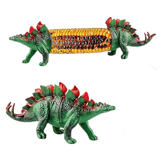 Dinosaur Corn Cob Holders Stainless Steel Prongs Funny Novelty BBQ Picnic Dining Table Accessories (Color May Vary Slightly)