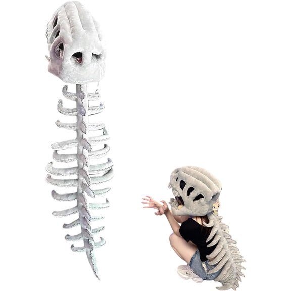 Dinosaur Costume-3D Skeleton Design,Realistic Halloween Dinosaur Skeleton Costume,Themed Skull Cosplay Props