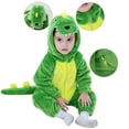thumbnail image 1 of Dinosaur Costume Baby Boy Comfort Fleece Zipper Long Sleeve Hooded Jumpsuit Tail Infant Cute Plush Outfits, Green, 3-4 Years, 1 of 7