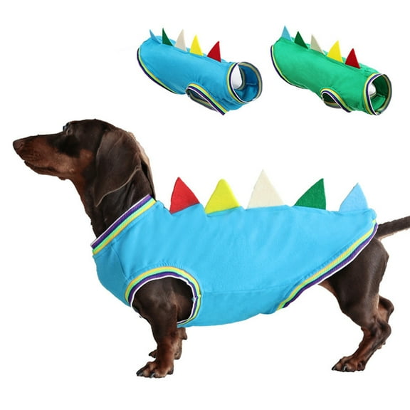 Dinosaur Costume for Dogs, Colorful Spiked Pet Outfit, Soft and Comfortable Dog Clothes for Small and Medium Pets