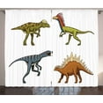 thumbnail image 1 of Ambesonne Dinosaur Curtains 2 Panel Set, Reptile Fossils Animals, 108" x 108", Multicolor, 1 of 3