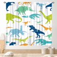thumbnail image 1 of Dinosaur Curtains for Boys Room, Cartoon Dino Cute Safari Animal Printed Baby Kids Room Decor Blackout Window Drapes Treatments for Children Nursery Bedroom Living Room 2 Panel Sets, 84"x63" Inch, 1 of 5