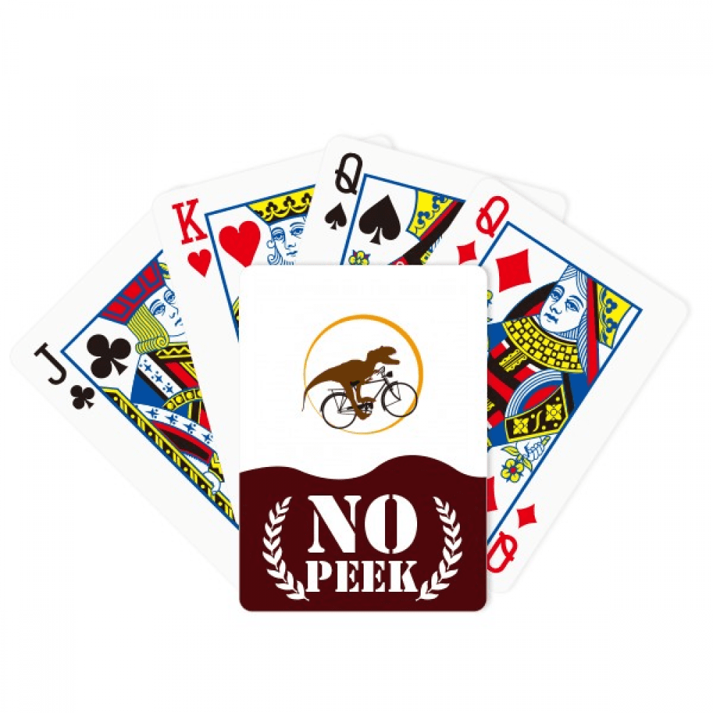 Dinosaur Cycling Moon Art Deco Fashion Peek Poker Playing Card Private Game