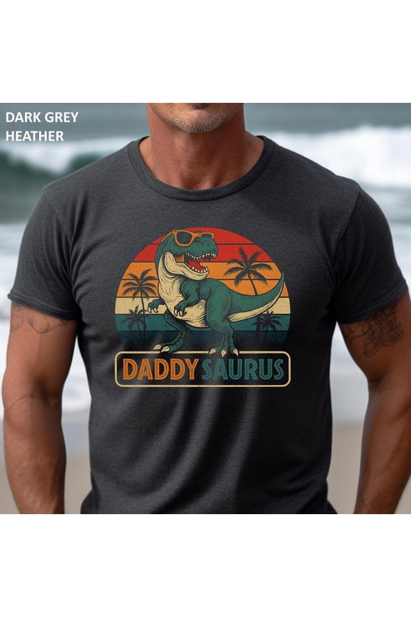 Dinosaur Dad Daddy Saurus T-rex Father's Day Tee T-Shirt