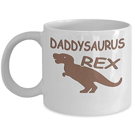 Dad 11 oz Coffee Mug - Daddysaurus Rex White Ceramic Gift