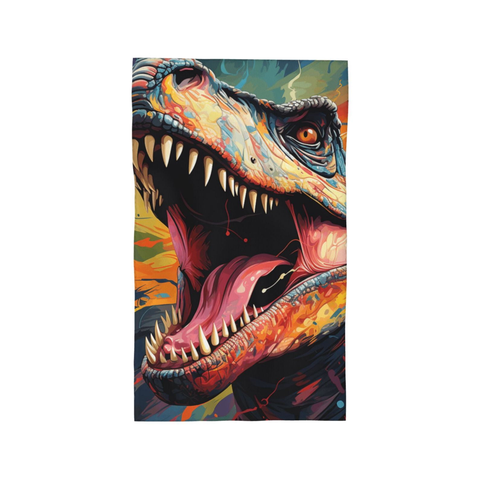 Dinosaur Dino Art 27.5" x 16" Ultra Soft Hand Towel, Face Wash Cloth for Bathroom, Gym, Travel, Pool