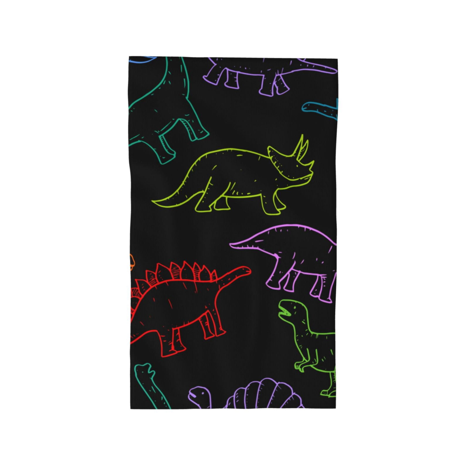 Dinosaur Dino Black 27.5" x 16" Ultra Soft Hand Towel, Face Wash Cloth for Bathroom, Gym, Travel, Pool