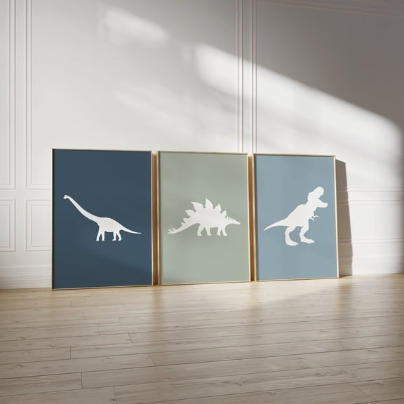 Dinosaur Dino Room Wall Art Home Decor Set 3 Unframed Paper Print 20x30