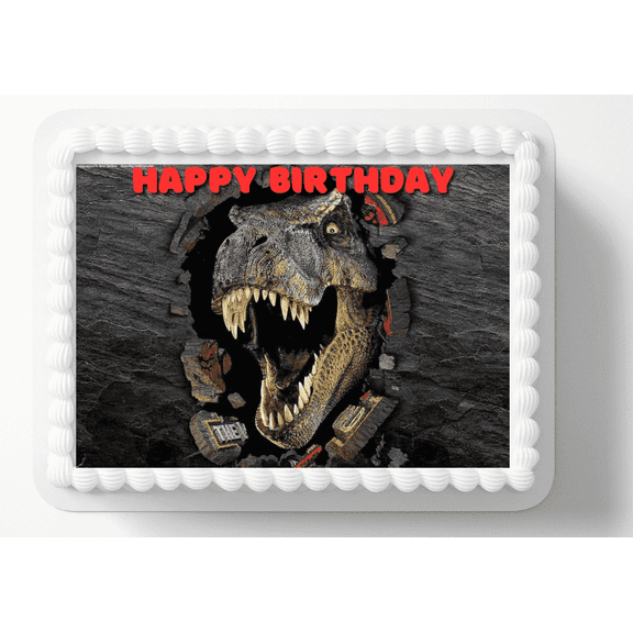 Dinosaur Dino T-Rex Birthday Edible Image Cake Topper, By TNCT's Designs