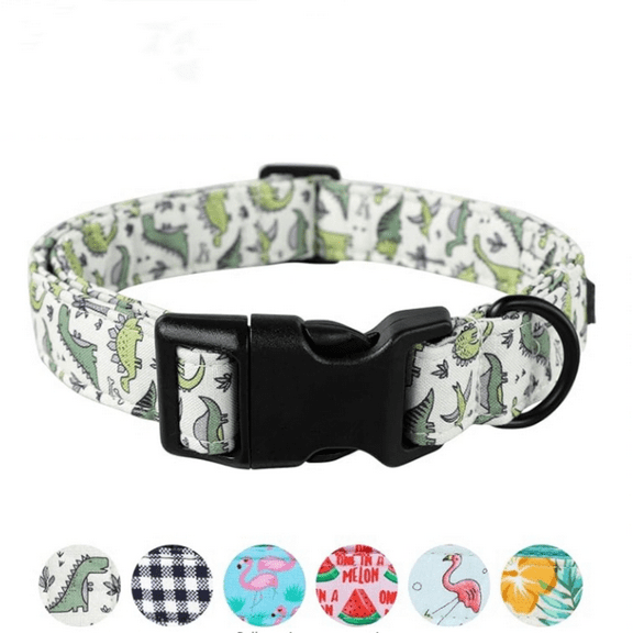 Dinosaur Dog Collar-Cute Dog Collar for Small Dogs, Adjustable Comfortable Cotton Boy Dog Collars for Small Medium Large Dogs, Small