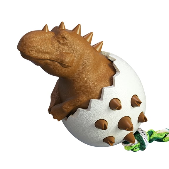 Dinosaur Dog Toothbrush Molar Toy, Food Grade Plastic Squeaky Chew Play Toy, Interactive Fetch Teeth Cleaning Ball, Durable Dental Care Boredom Relief for Dogs Puppies