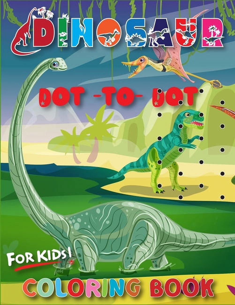 Dinosaur Dot To Dot Coloring Book For Kids Relaxing, Stress Free Dot