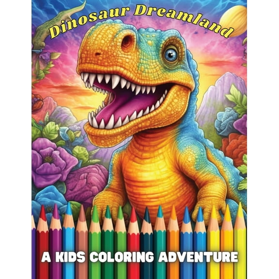 Dinosaur Dreamland: A Kids Coloring Adventure, (Paperback)