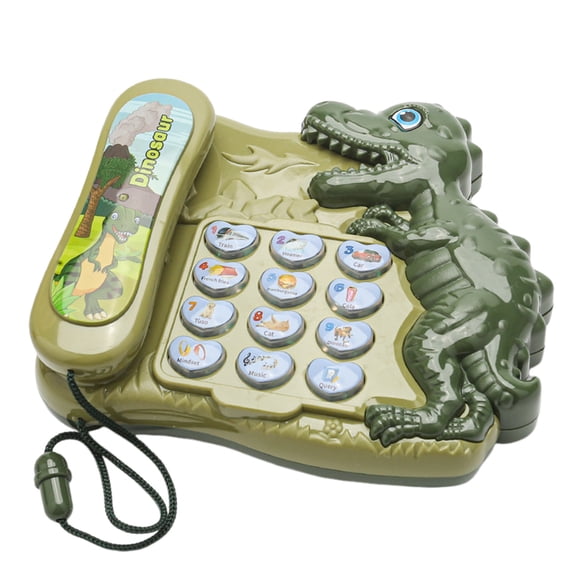 Dinosaur Early Education Landline for Boys 3-10,Travel Toy Preschool Learning Education Toy,Green