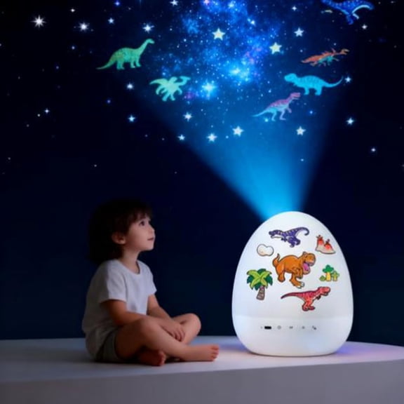 Dinosaur Egg Night Light Projector with Bluetooth Speaker for Kid 2.0, Rechargeable 360 Rotating Dinosaur Egg Galaxy Star Projector with 3 Lighting Modes