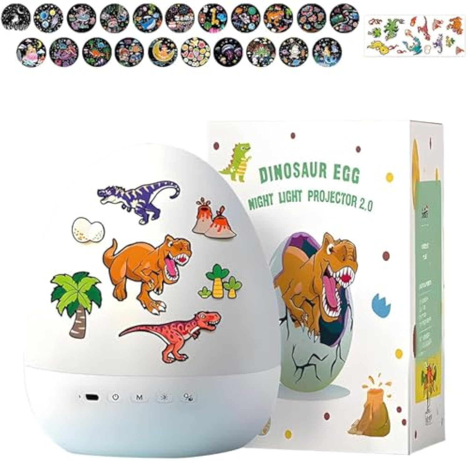 Dinosaur Egg Night Light Projector, Dinosaur Night Lights Projector, 360° Rotation & 21 Effects, Slient Lights for Ceiling, 8 Sleep Sounds, 360° Rotation,Projection Lights for Bedroom