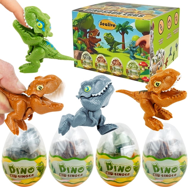 Dinosaur Egg Toys with Mini T-Rex Inside - 4 Pack Hatching Dinosaur ...