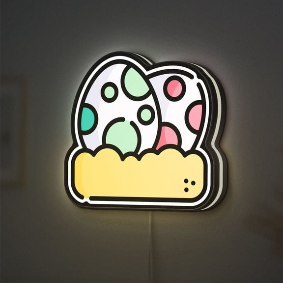 Dinosaur Eggs 3D Novelty Light Box, Prehistoric Animal Lamp Decor for Extinct Reptile Lovers and Kids' Jurassic Themed Rooms (Height 20 inch, 50cm)