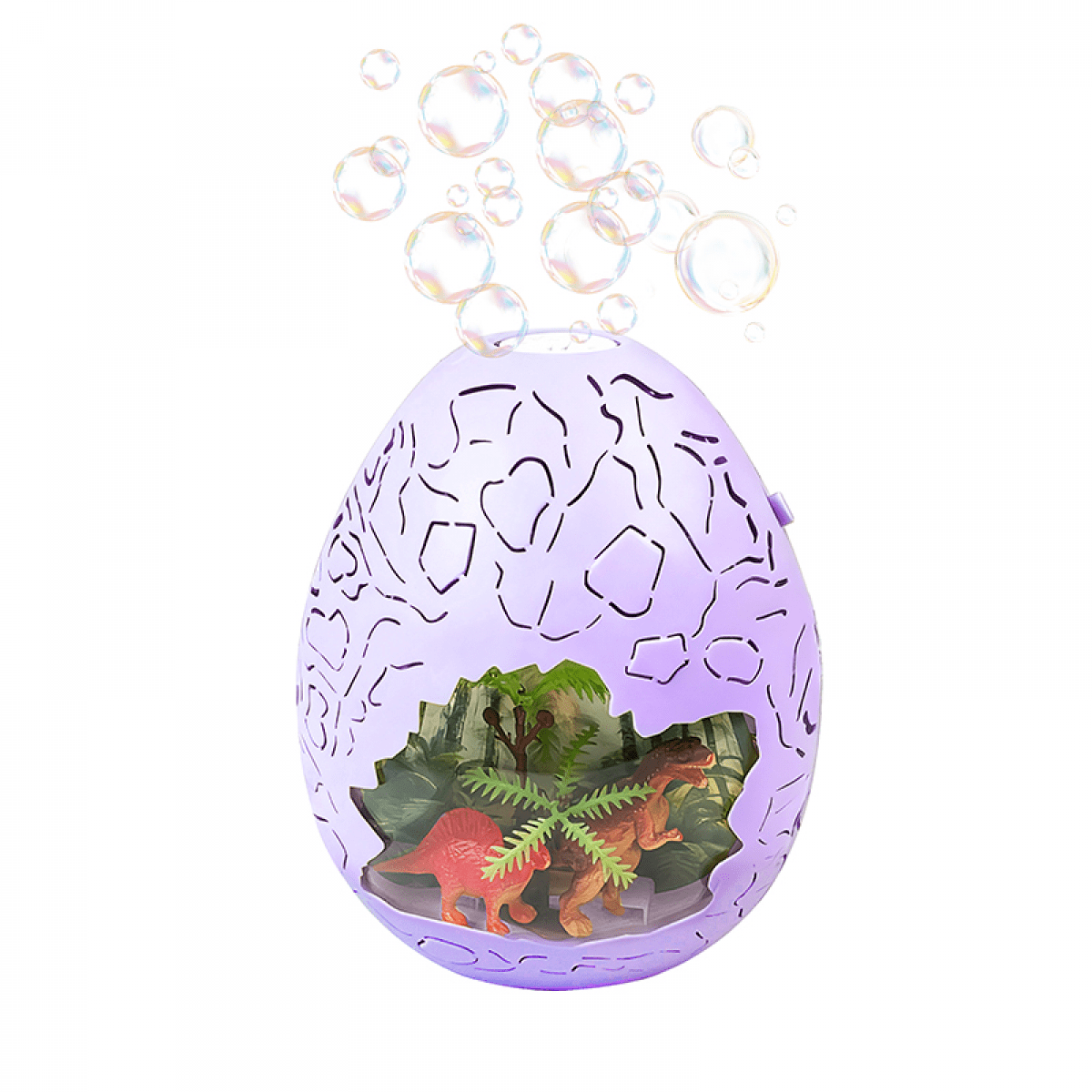 Dinosaur Eggs Bubbles Machine for Kids, Automatic Bubble Blower with Lights & Music for Boys Girls Ages 3-12 Indoor Outdoor Play, Birthday Gifts(Violet)