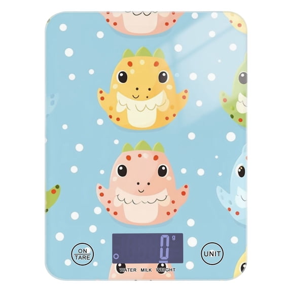 Dinosaur Eggs Food Scale Digital Kitchen Scale Waterproof Tempered Glass Tare Function 11 lb for Baking Cooking Meal Prep