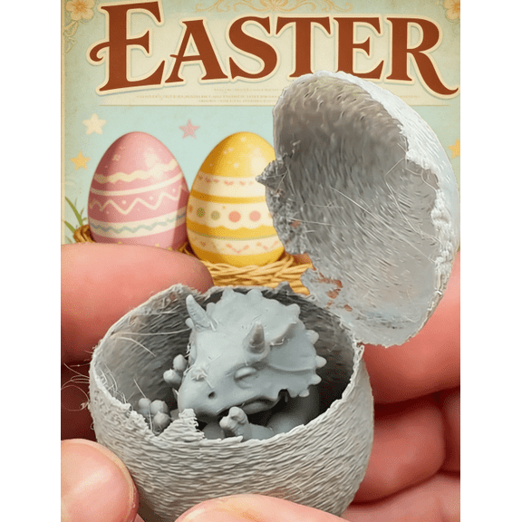 Dinosaur Eggs - Mystery Hatching Triceratops Egg with Sleeping Baby Dino Inside, Adorable Miniature Collectible Figure in Crackable Shell, Magical Reveal Toy for Dinosaur Lovers