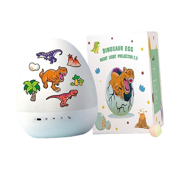 Dinosaur Eggs Projector Night Light USB Rechargeable 360 Rotating Atmosphere Lamp