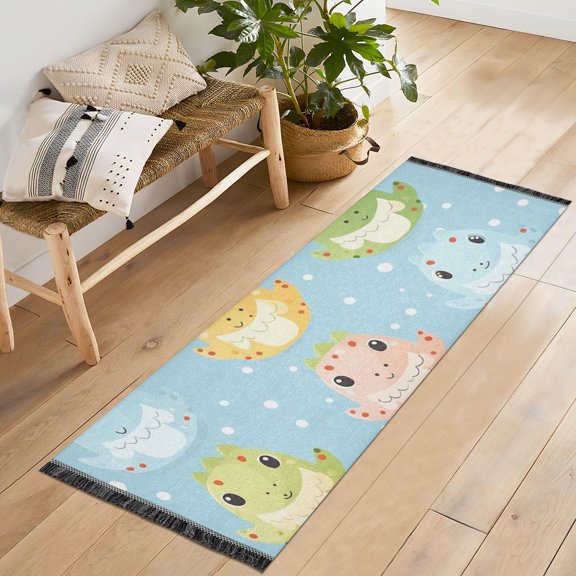 Dinosaur Eggs Runner Rug Machine Washable Area Rugs Carpet Non Slip Entryway Mat for Bedroom Entryway Front Door