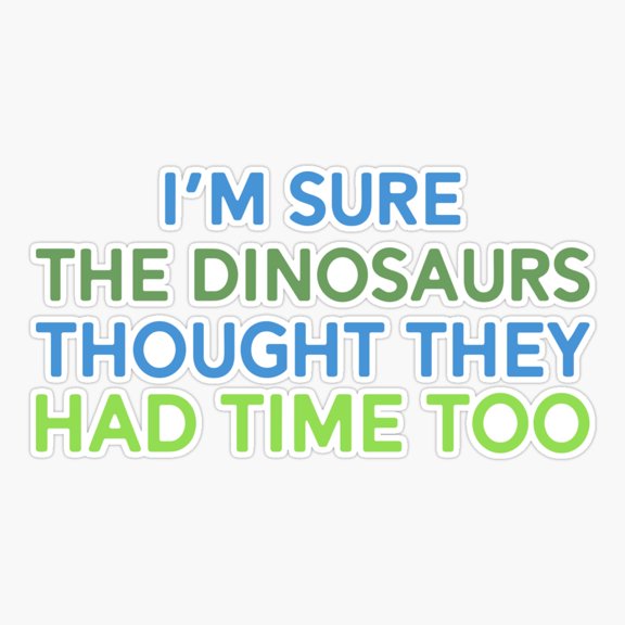 Dinosaur Environmental Ocean Awareness Fun Sticker