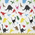 thumbnail image 1 of Dinosaur Fabric by The Yard, Tyrannosaurus in Various Tones Fantasy Jurassic Joy Grunge Natural History, Stretch Knit Fabric for Clothing Sewing and Arts Crafts, 1 Yard, Brown Yellow, by Ambesonne, 1 of 1