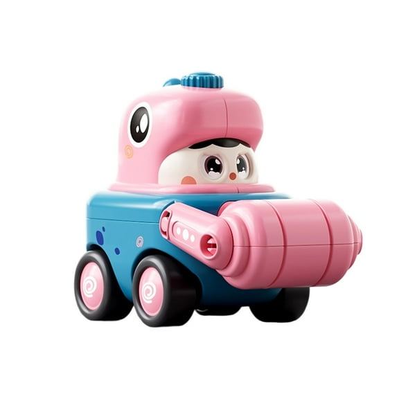 Dinosaur Face Changing Construction Car, Press and Go Engineering Vehicle, Movable Arm Joints, with Whistle, Educational Toy, No Battery Needed