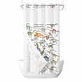 thumbnail image 1 of Dinosaur Family No Hook Shower Curtain with Snap in Liner Retro Hand-drawn Dinosaur Names Letters Waterproof Bathroom Shower Curtain with See Through Top Window for Bathtub 36" x 72", 1 of 9