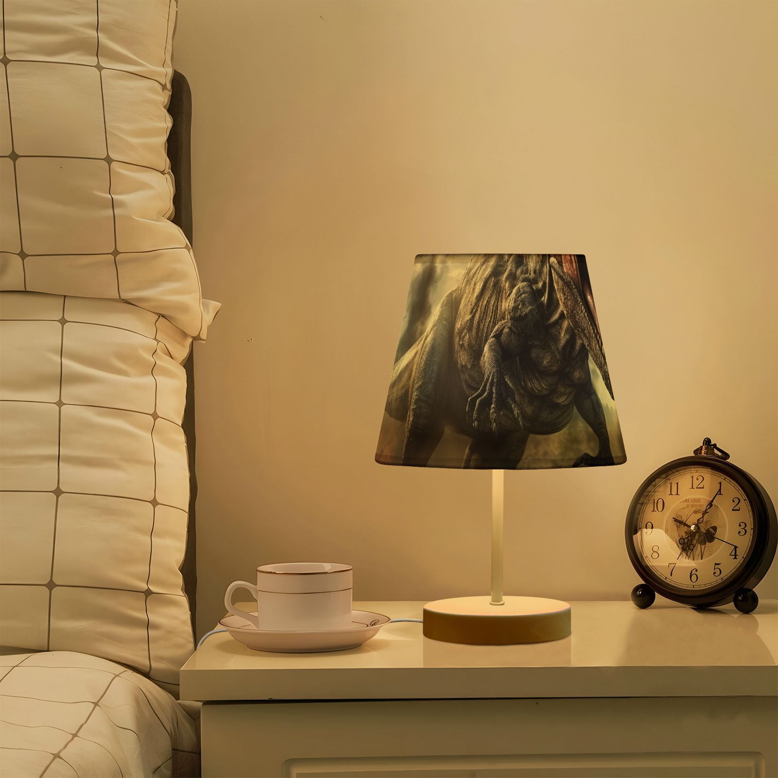 Dinosaur Fire Trees Clouds LED Desk Lamp Table Lamp USB Bedside Nightstand Small Lamp for Bedroom Living Room Kids Room