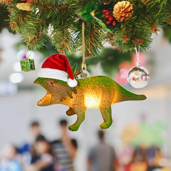 Dinosaur Flat Acrylic Christmas Pendant Decoration Car Decoration Gift Christmas Dinosaur Statue Pendant/ Christmas Acrylic Dinosaur Pendant E