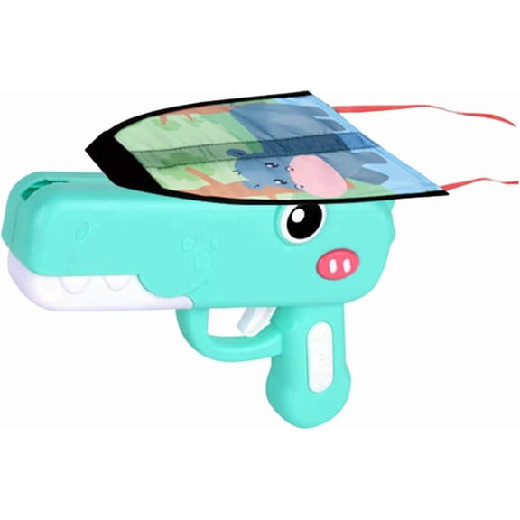 Dinosaur Foam Glider Launcher, Cute Dinosaur Glider Plane Outdoor Flying Catapult Activity, Fun Birthday Party Favor Gift for Kids, Easy Launch Foam Aircraft(RL Green 1 PC)