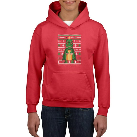Dinosaur For Christmas Hoodie Juniors -Smartprints Designs, Small